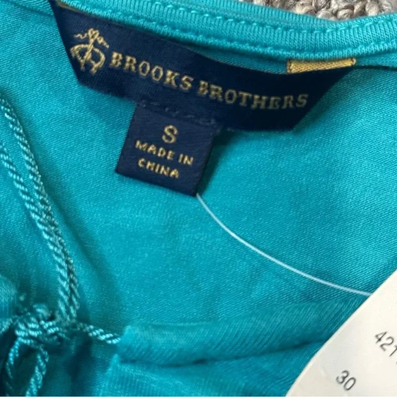 NWT Brooks Brothers Teal Tassel Short Sleeve Tee - Picture 6 of 8
